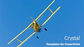  Presentation with crop duster - Beautiful PPT theme featuring crop-duster-applies-chemicals backdrop and a teal colored foreground