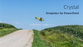  Presentation with crop duster - Audience pleasing slide set consisting of crop-duster-applies-chemicals backdrop and a light blue colored foreground