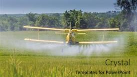  Presentation with crop duster - Slide set enhanced with crop-duster-applies-chemicals background and a gold colored foreground