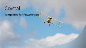  Presentation with crop duster - PPT layouts featuring crop duster diving background and a light blue colored foreground