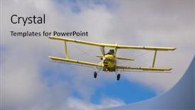  Presentation with crop - Theme featuring crop dusting aircraft spraying fields background and a light blue colored foreground