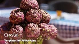  Presentation with market - Slide deck featuring crop plant purple - fresh artichokes and tomatoes background and a tawny brown colored foreground