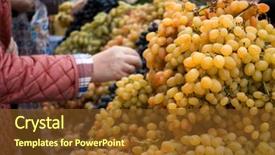  Presentation with take - Amazing slide set having crop plant purple - wine grapes an market woman backdrop and a tawny brown colored foreground
