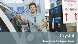  Presentation with refueling - Colorful presentation design enhanced with cropped car at natural gas backdrop and a gray colored foreground