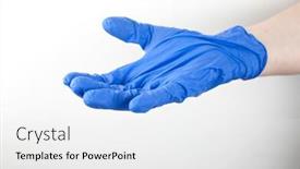  Presentation with surgical gloves - Cool new presentation design with cropped-close-up-image backdrop and a white colored foreground