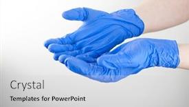  Presentation with surgical gloves - Amazing presentation having cropped-close-up-image backdrop and a light gray colored foreground