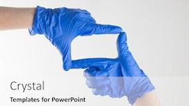  Presentation with surgical gloves - Beautiful presentation theme featuring cropped-close-up-image backdrop and a white colored foreground