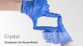  Presentation with surgical gloves - Slide deck with cropped-close-up-image background and a white colored foreground