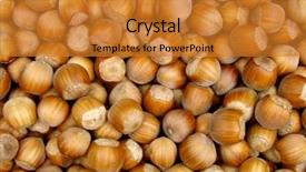  Presentation with free food additives - Theme having cropped filberts as food background background and a gold colored foreground