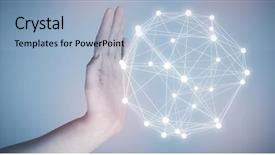  Presentation with blue - Cool new theme with cropped hand gesturing against blue backdrop and a light blue colored foreground