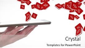  Presentation with vector - PPT theme consisting of cropped hand of businessman holding background and a  colored foreground