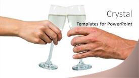 Presentation with flute - Presentation design consisting of cropped hand of couple holding champagne flute against white background background and a white colored foreground