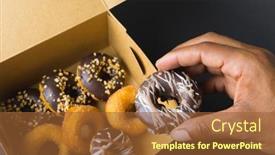  Presentation with chocolate - Presentation design consisting of cropped-hand-of-man-holding background and a tawny brown colored foreground