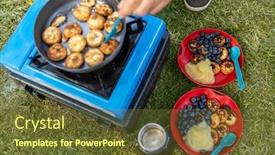  Presentation with campsite - PPT layouts with cropped-hand-of-man-making background and a tawny brown colored foreground