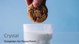  Presentation with healthy drink - Slide deck having cropped-hand-of-person-dipping background and a light blue colored foreground