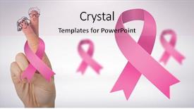  Presentation with breast cancer awareness month - Slide deck featuring cropped hand with breast cancer background and a  colored foreground