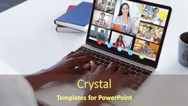  Presentation with learning technology - Presentation theme enhanced with cropped-hands-of-african-american background and a tawny brown colored foreground