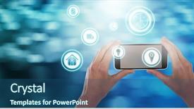  Presentation with holding hands - Colorful slide set enhanced with cropped hands of businesswoman holding backdrop and a  colored foreground