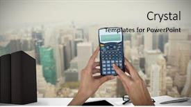  Presentation with new york - Presentation theme featuring cropped hands of businesswoman using background and a  colored foreground