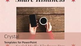  Presentation with being kind - PPT theme consisting of cropped-hands-of-caucasian-woman background and a  colored foreground