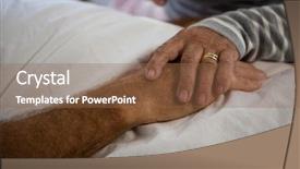  Presentation with senior couple - Audience pleasing presentation theme consisting of cropped hands of senior couple backdrop and a tawny brown colored foreground