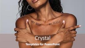  Presentation with woman body - Beautiful presentation theme featuring my body my rules backdrop and a red colored foreground