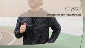  Presentation with running race - Cool new presentation theme with cropped-image-of-a-confident backdrop and a lemonade colored foreground