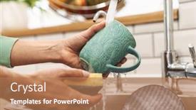  Presentation with wash - Slide deck with cropped-image-of-a-young background and a coral colored foreground