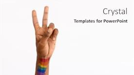  Presentation with rainbow gay pride sign - Presentation design consisting of cropped-image-of-african-american background and a  colored foreground