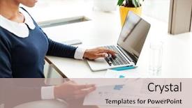  Presentation with african american women - Slides enhanced with cropped image of african business background and a mint green colored foreground