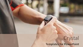  Presentation with city street - Amazing PPT layouts having cropped-image-of-athletic-sportsman backdrop and a coral colored foreground