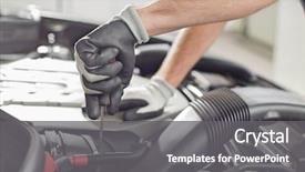  Presentation with automobile - Slide set with cropped image of automobile mechanic background and a gray colored foreground