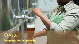  Presentation with brewery - Slides consisting of cropped-image-of-brewery-worker background and a coral colored foreground