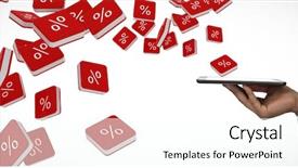  Presentation with tablet - Presentation enhanced with cropped image of businessman holding background and a white colored foreground