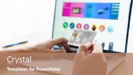  Presentation with online payment - Slides having cropped-image-of-caucasian-young background and a coral colored foreground