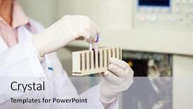  Presentation with hematology - PPT theme with cropped image of female medical background and a sky blue colored foreground