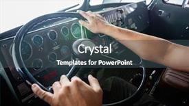  Presentation with fire station - Slides consisting of cropped image of fireman's background and a ocean colored foreground