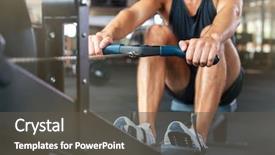  Presentation with hard work - Audience pleasing presentation theme consisting of cropped image of fitness man backdrop and a dark gray colored foreground