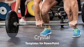  Presentation with barbell - Cool new PPT layouts with cropped image of people lifting barbell at the gym backdrop and a gray colored foreground