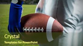  Presentation with rugby - Amazing PPT layouts having cropped image of sportsman holding backdrop and a tawny brown colored foreground