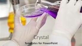  Presentation with petri dish - Amazing slide set having cropped image of technician pouring purple liquid into petri dish in lab backdrop and a lemonade colored foreground