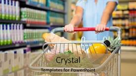  Presentation with supermarket trolley - Slide set enhanced with image of woman pushing trolley background and a coral colored foreground