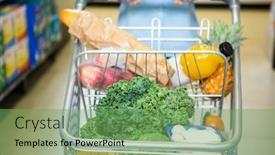  Presentation with supermarket trolley - Audience pleasing slide set consisting of cropped-image-of-woman-pushing backdrop and a seafoam green colored foreground
