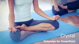  Presentation with posture - Slides enhanced with cropped image of women doing lotus posture in fitness studio background and a teal colored foreground