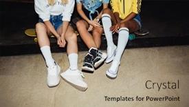  Presentation with girls night - Amazing PPT layouts having young multinational girls in streetwear backdrop and a coral colored foreground