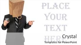  Presentation with stripe - Beautiful PPT theme featuring grocery bag over his head backdrop and a white colored foreground