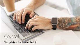  Presentation with tattoo - Cool new PPT theme with cropped-photo-of-a-man backdrop and a lemonade colored foreground