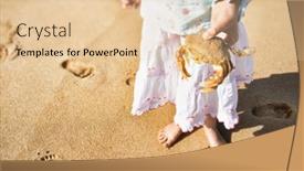  Presentation with crab - Cool new slides with cropped-photo-of-a-woman backdrop and a lemonade colored foreground