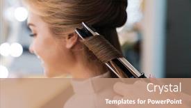  Presentation with beauty salon - Cool new presentation with cropped-photo-of-a-young backdrop and a coral colored foreground