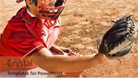  Presentation with baseball - Cool new presentation with cropped-photo-of-baseball-catcher backdrop and a red colored foreground